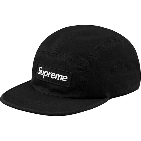Supreme Washed Chino Twill Camp Cap - Black