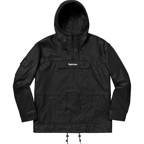 Supreme Leather Anorak - Black