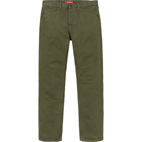 Supreme Washed Regular Jean - Washed Olive