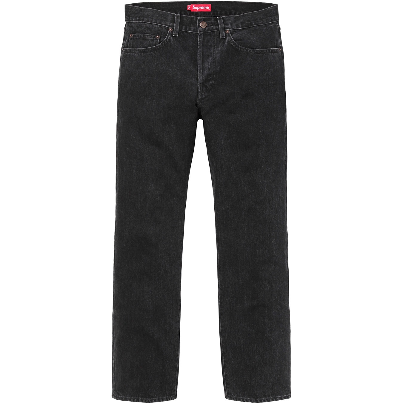 Supreme Stone Washed Black Slim Jean (FW18) - Washed Black - $148