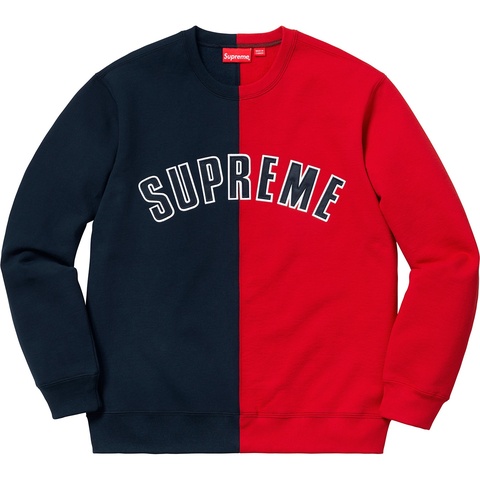 Supreme Split Crewneck Sweatshirt - Navy