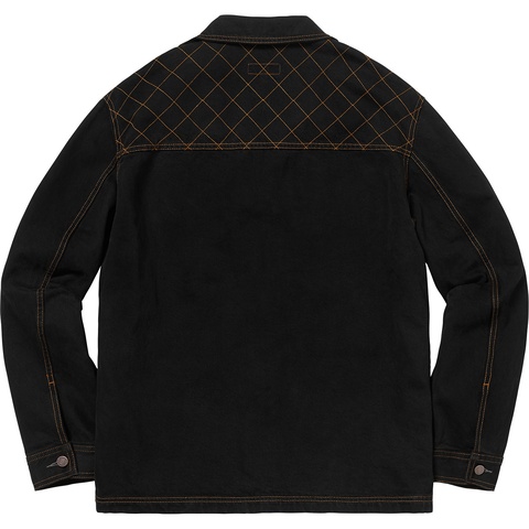 Supreme Diamond Stitch Denim Chore Coat - Black