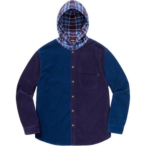 Hooded Color Blocked Corduroy Shirt - Supreme