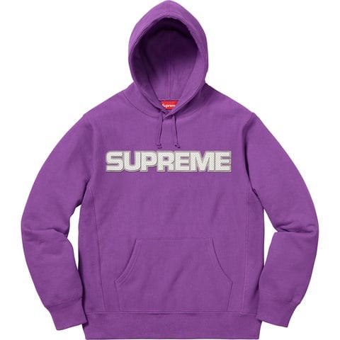 Supreme Perforated Leather Hooded Sweatshirt - Violet