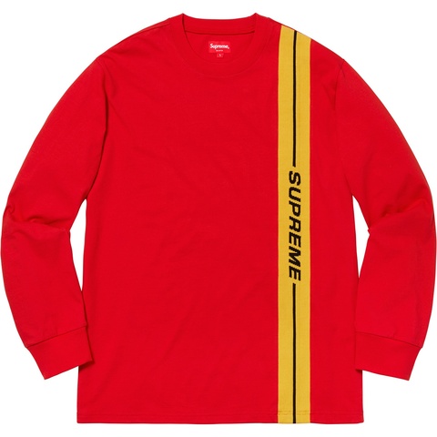 Supreme Vertical Logo Stripe L/S Top - Red
