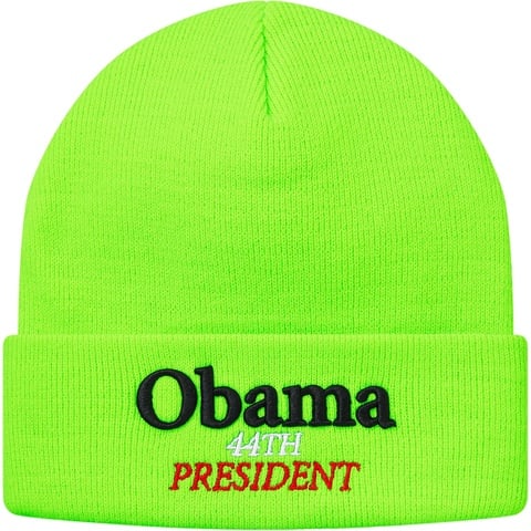 Supreme Obama Beanie - Fluorescent Green