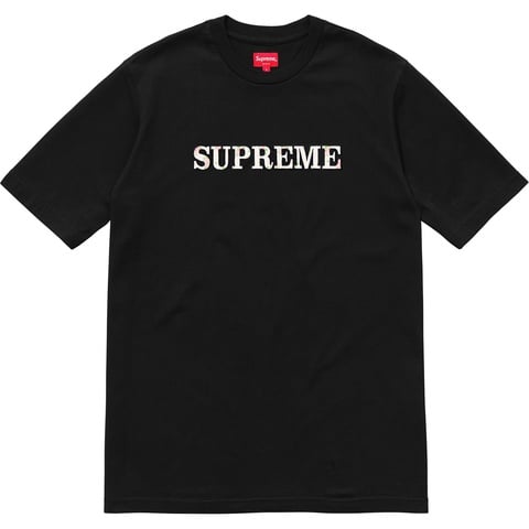 Supreme Floral Logo Tee - Black
