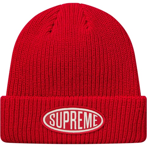 Supreme Oval Patch Beanie - Red