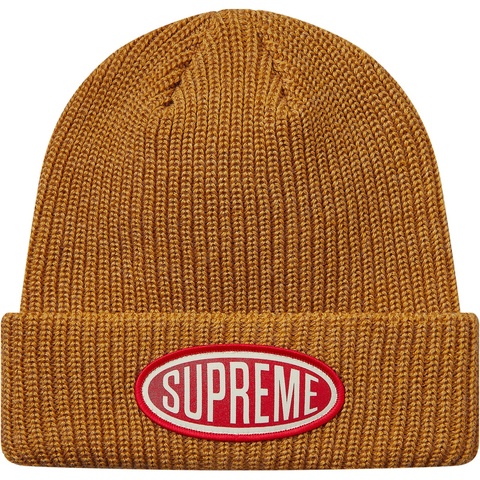 Supreme Oval Patch Beanie - Gold