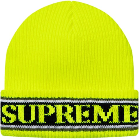 Supreme Cuff Logo Beanie - Fluorescent Yellow