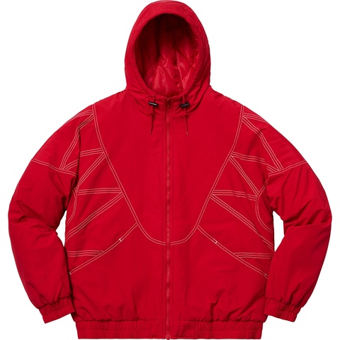 Supreme Zig Zag Stitch Puffy Jacket - Red