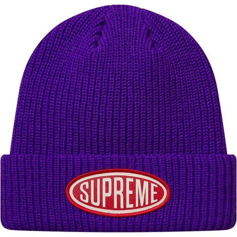 Supreme Oval Patch Beanie - Purple
