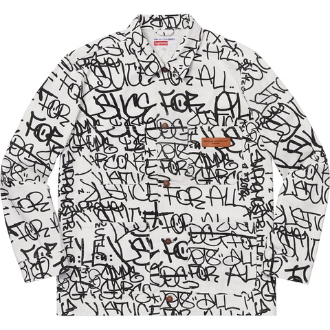 Supreme Supreme®/Comme des Garçons SHIRT® Printed Canvas Chore Coat - White