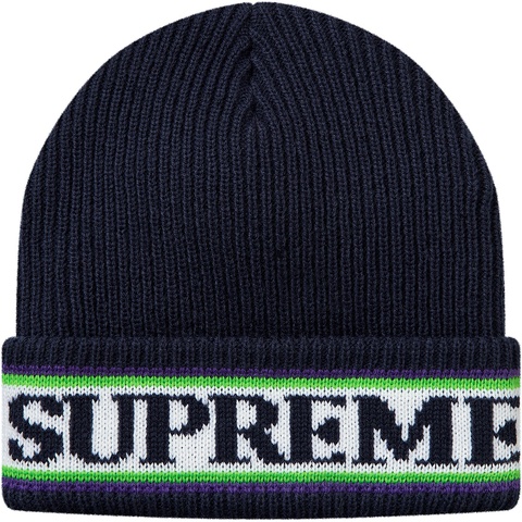 Supreme Cuff Logo Beanie - Navy