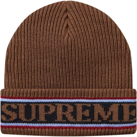 Supreme Cuff Logo Beanie - Brown
