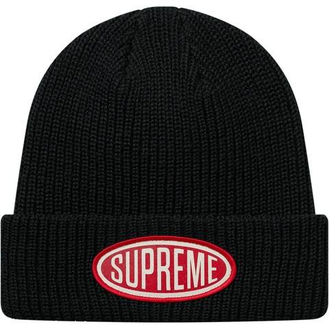 Supreme Oval Patch Beanie - Black