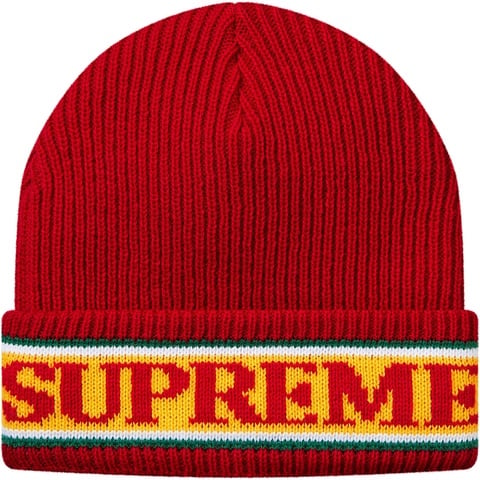 Supreme Cuff Logo Beanie - Red