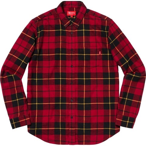 Supreme Tartan L/S Flannel Shirt - Red