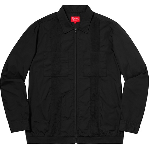 Supreme Pin Tuck Zip Up Shirt - Black