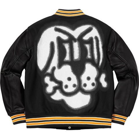 Supreme Bone Varsity Jacket - Black