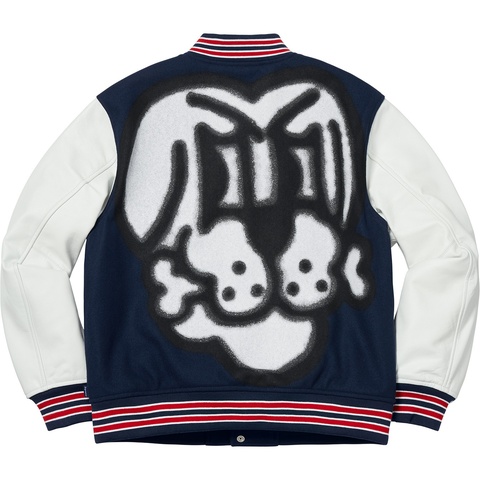 Supreme Bone Varsity Jacket - Navy