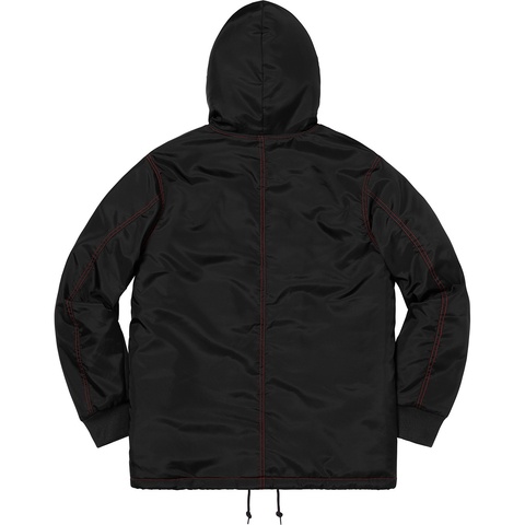 Supreme Sherpa Lined Nylon Zip Up Jacket - Black