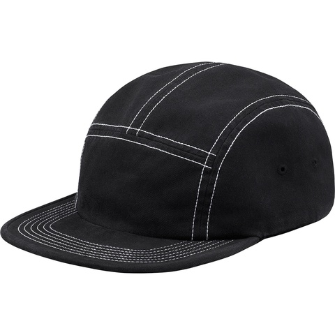 Supreme Fitted Rear Patch Camp Cap - Black