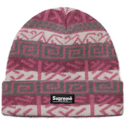 Supreme Brushed Pattern Beanie - Purple