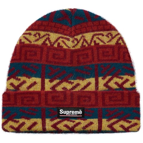 Supreme Brushed Pattern Beanie - Navy