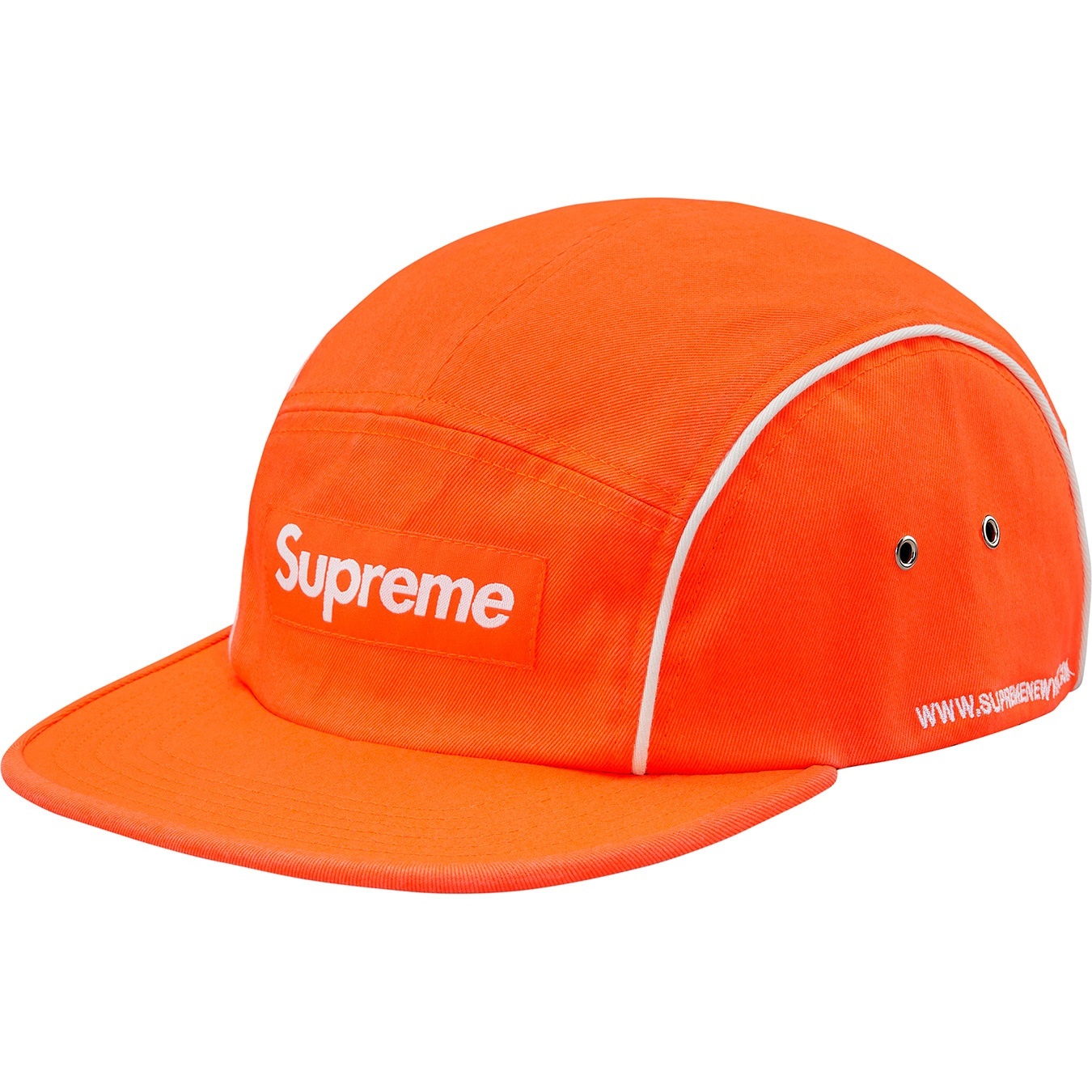 Supreme Piping Camp Cap (FW18) - Neon Orange - $48