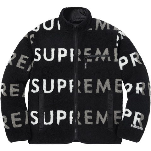 Supreme Reversible Logo Fleece Jacket - Black