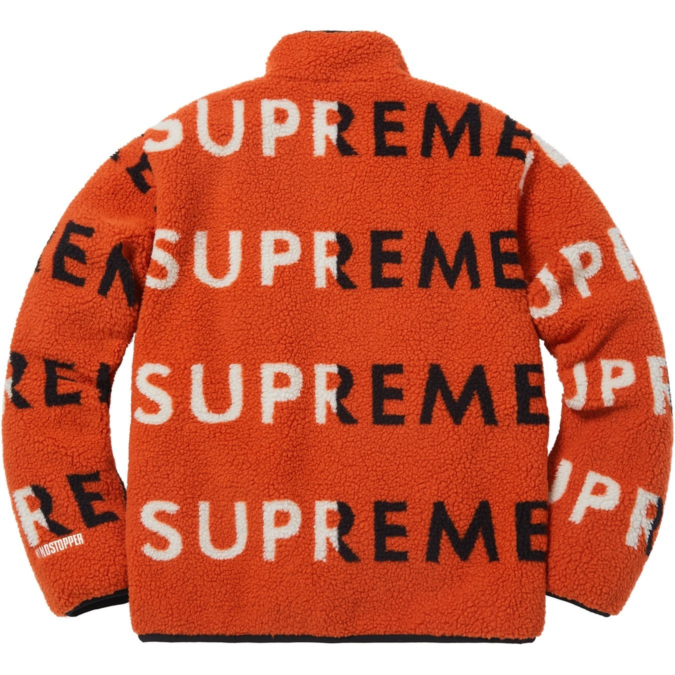 Supreme Reversible Logo Fleece Jacket (FW18) - Orange - $228