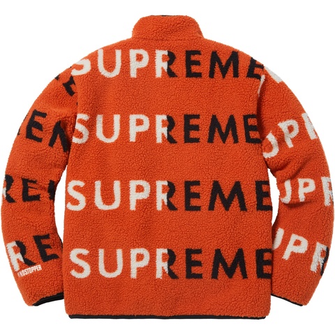 Supreme Reversible Logo Fleece Jacket - Orange