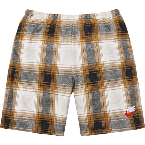 Supreme Supreme®/Nike® Plaid Sweatshort - Mustard