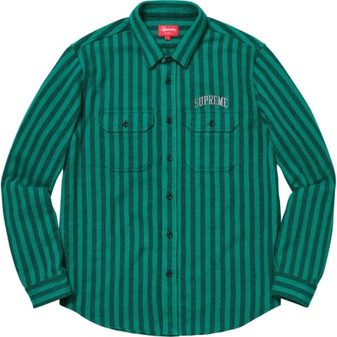 Supreme Stripe Heavyweight Flannel Shirt - Teal