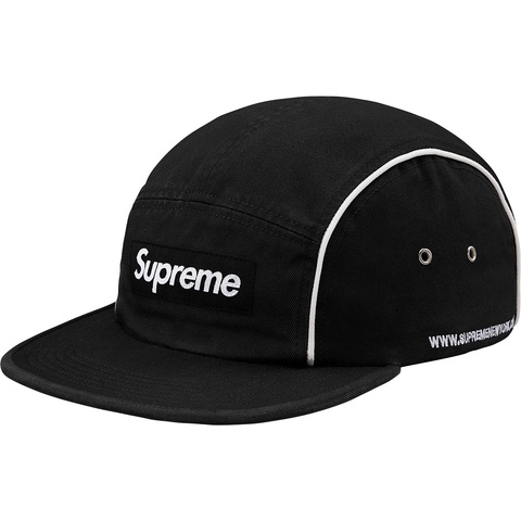 Supreme Piping Camp Cap - Black