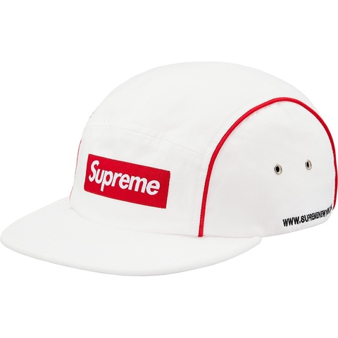 Supreme Piping Camp Cap - White