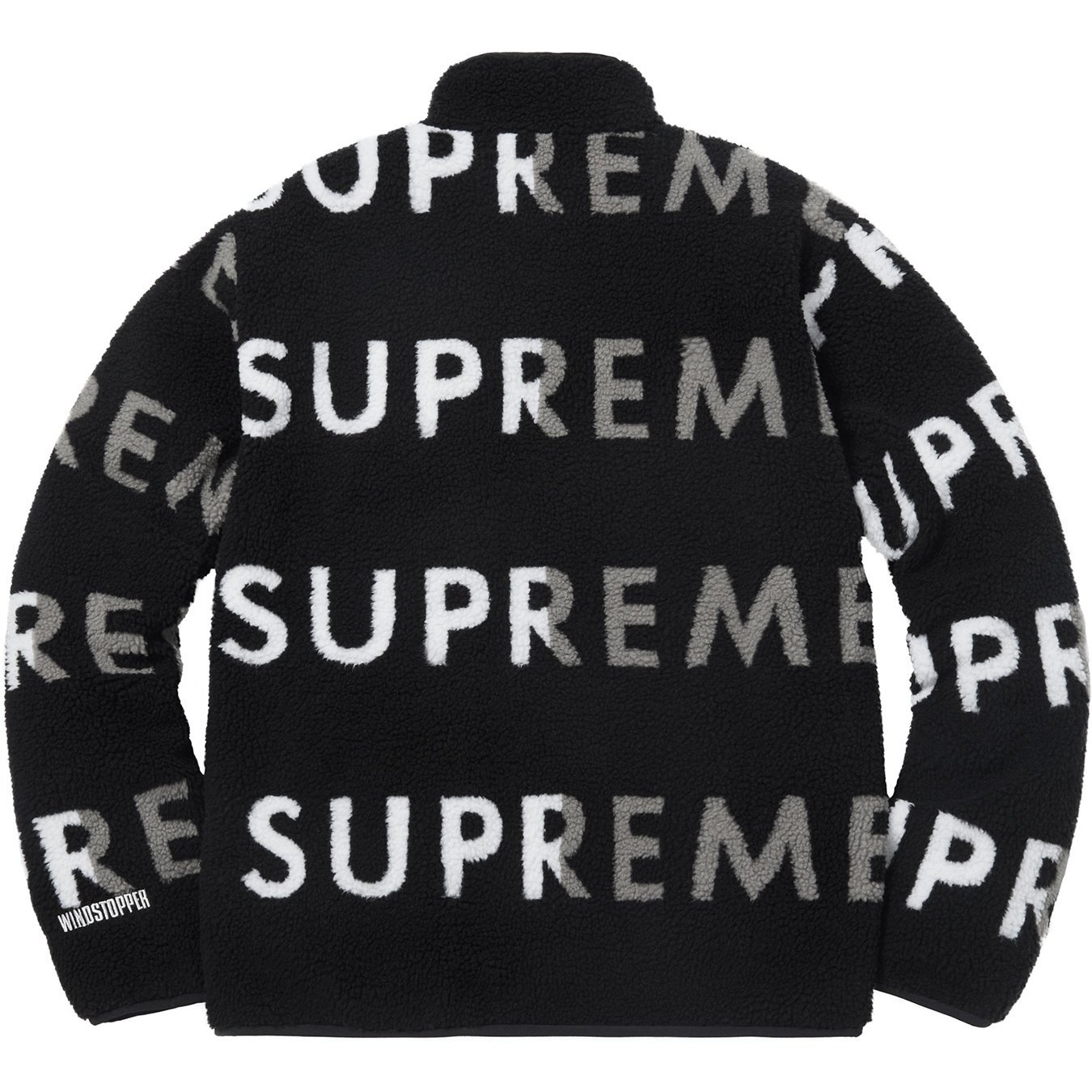 Supreme Reversible Logo Fleece Jacket (FW18) - Black - $228