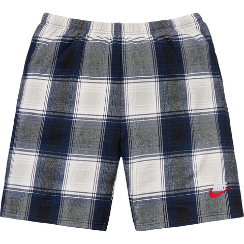 Supreme Supreme®/Nike® Plaid Sweatshort - Navy