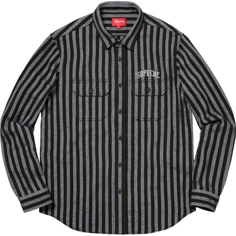 Supreme Stripe Heavyweight Flannel Shirt - Black