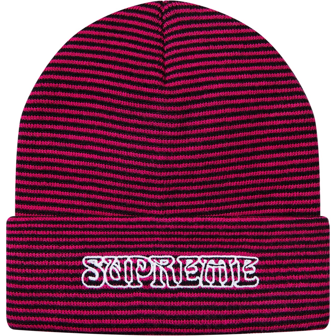Supreme Small Stripe Beanie (FW18) - Pink - $32
