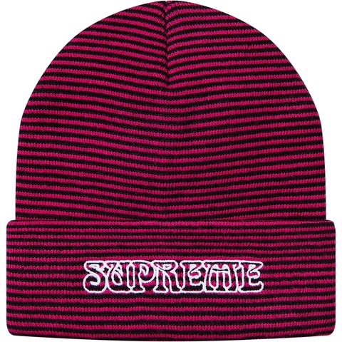 Supreme Small Stripe Beanie - Pink