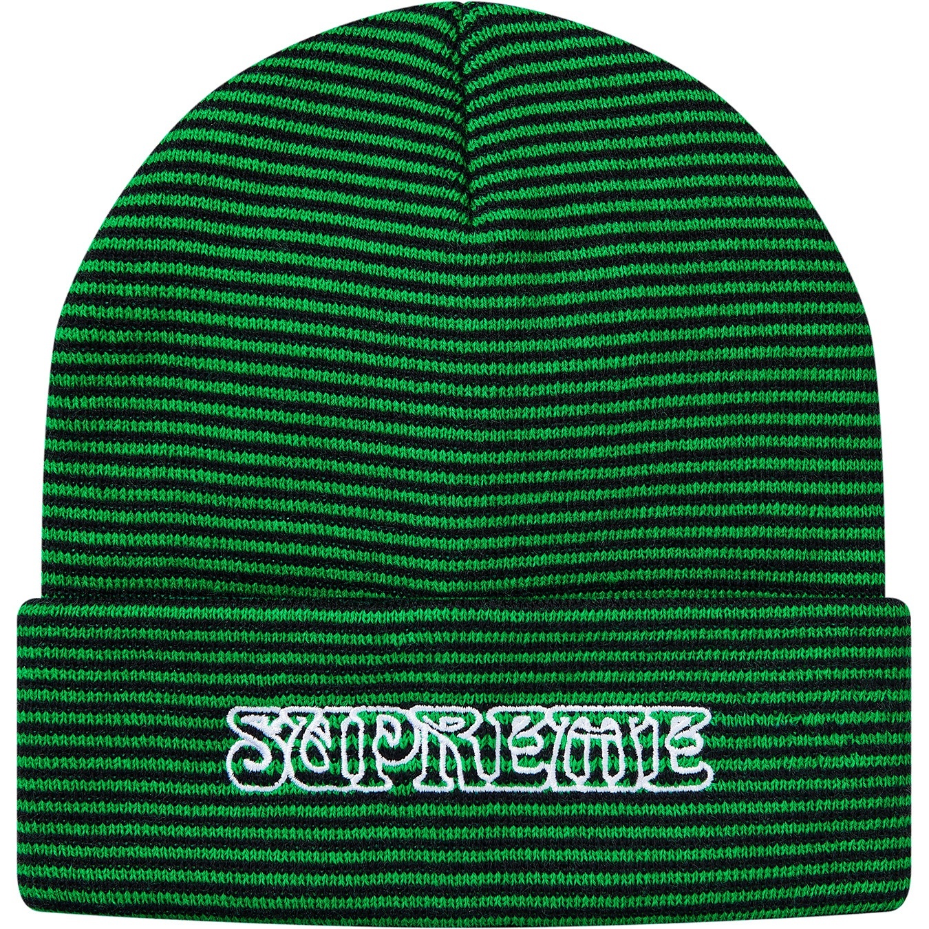 Supreme Small Stripe Beanie (FW18) - Green - $32