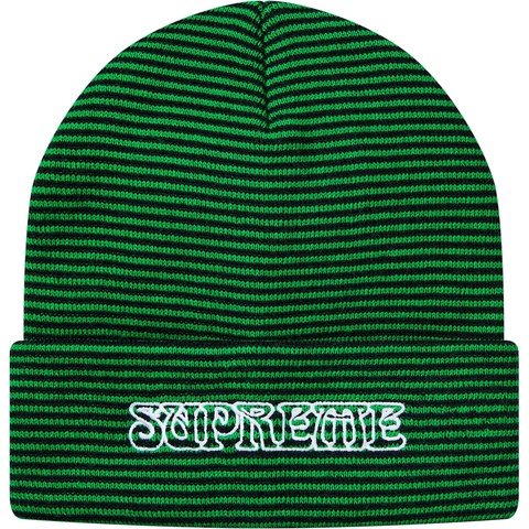 Supreme Small Stripe Beanie - Green