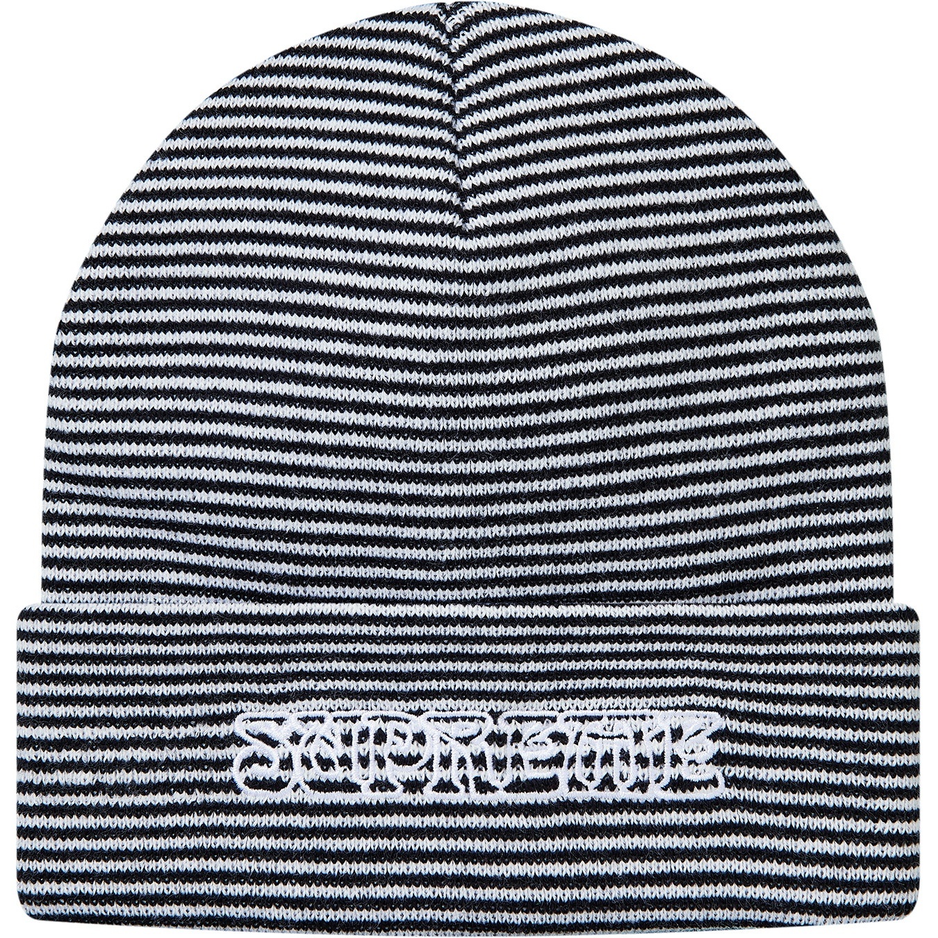 Supreme Small Stripe Beanie (FW18) - White - $32