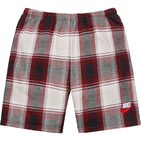Supreme Supreme®/Nike® Plaid Sweatshort - Burgundy