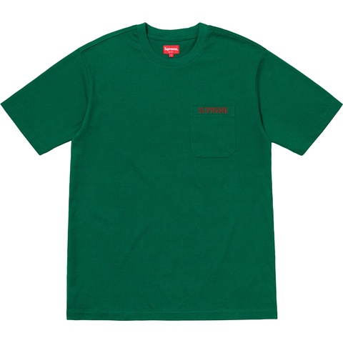 Supreme Embroidered Pocket Tee - Green