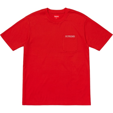 Supreme Embroidered Pocket Tee - Red