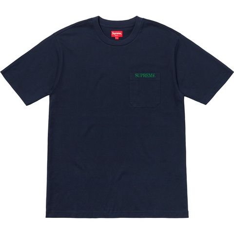 Supreme Embroidered Pocket Tee - Navy