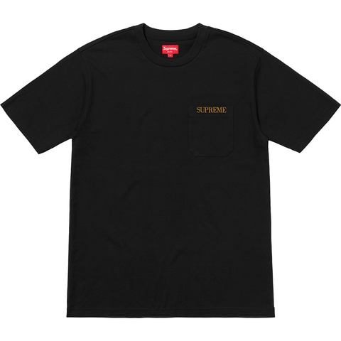 Supreme Embroidered Pocket Tee - Black